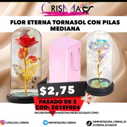 FLOR ETERNA TORNASOL CON PILAS