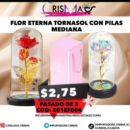 FLOR ETERNA TORNASOL CON PILAS