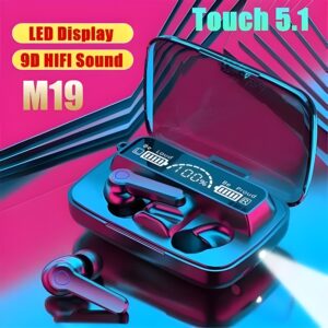 AUDÍFONO+POWER BANK+LINTERNA M19