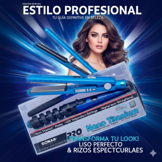 SET NANO TITANIUM PLANCHA 3 EN 1 SN 1228