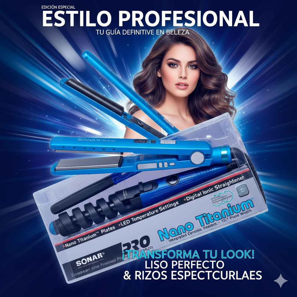 SET NANO TITANIUM PLANCHA 3 EN 1 SN 1228