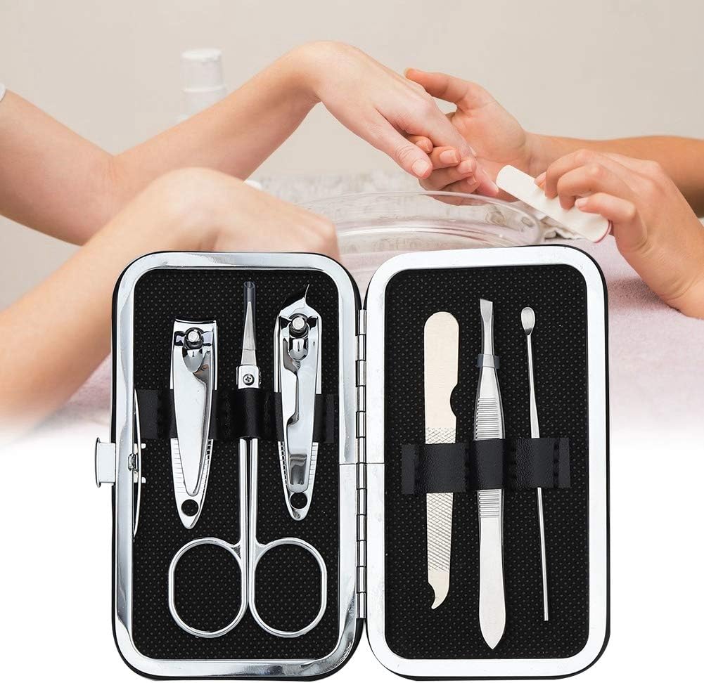 SET MANICURE X7 PCS ESTUCHE CAFÉ - Imagen 3