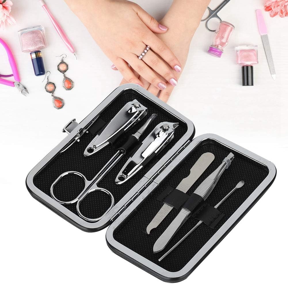 SET MANICURE X7 PCS ESTUCHE CAFÉ - Imagen 2