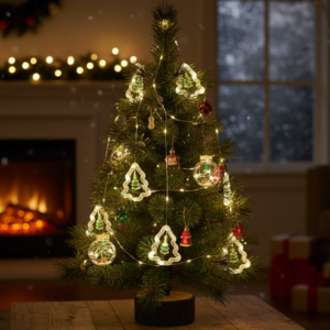 CORTINA DE LUCES ESFERA Y ÁRBOL ZW 4044 – AMARILLO