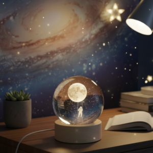 ESFERA CON LUZ ASTRONAUTA Y LUNA 676