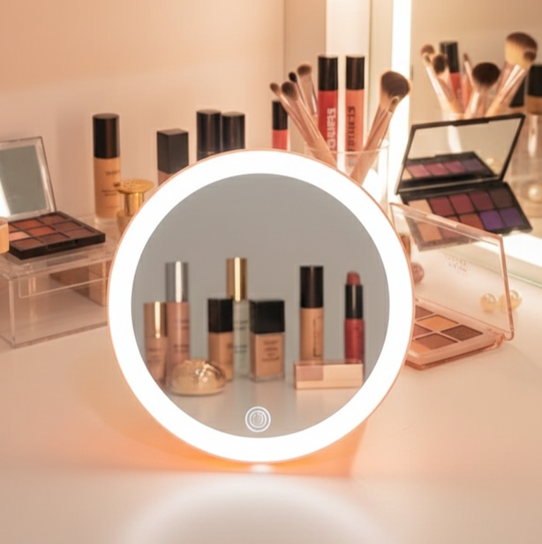 ESPEJO PEQUEÑO CON LUZ REDONDO 634