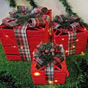 SET X3 CAJA ROJA LUZ  SD 5007 NAVIDEÑA - ROJO