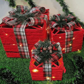 SET X3 CAJA ROJA LUZ  SD 5007 NAVIDEÑA - ROJO