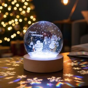 ESFERA PAPÁ NOEL CON MUÑECO DE NIEVE 692