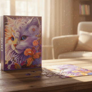 ROMPECABEZAS DE GATO CON FLORES 300 PCS