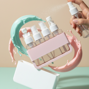 SET X4 DISPENSADORES DE BOTELLAS PEQUEÑAS PARA VIAJES