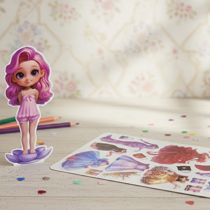 MUÑECA CON ACCESORIOS MAGNÉTICOS DREESS UP 01 - Imagen 3