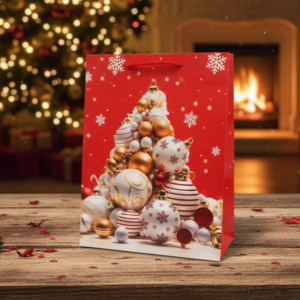 FUNDA DE REGALO BOMBILLOS NAVIDEÑOS