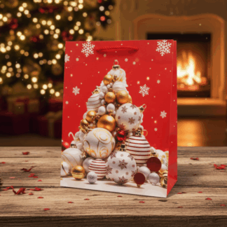 FUNDA DE REGALO BOMBILLOS NAVIDEÑOS