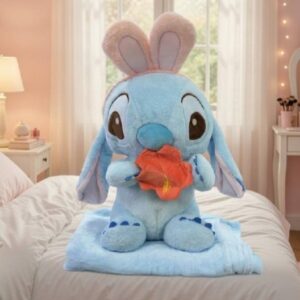 COBIJA PELUCHE STITCH FLOR