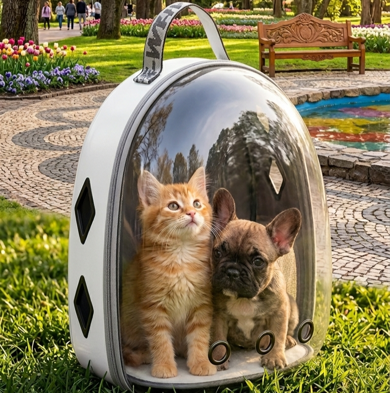 MOCHILA DE MASCOTAS TRANSPARENTE